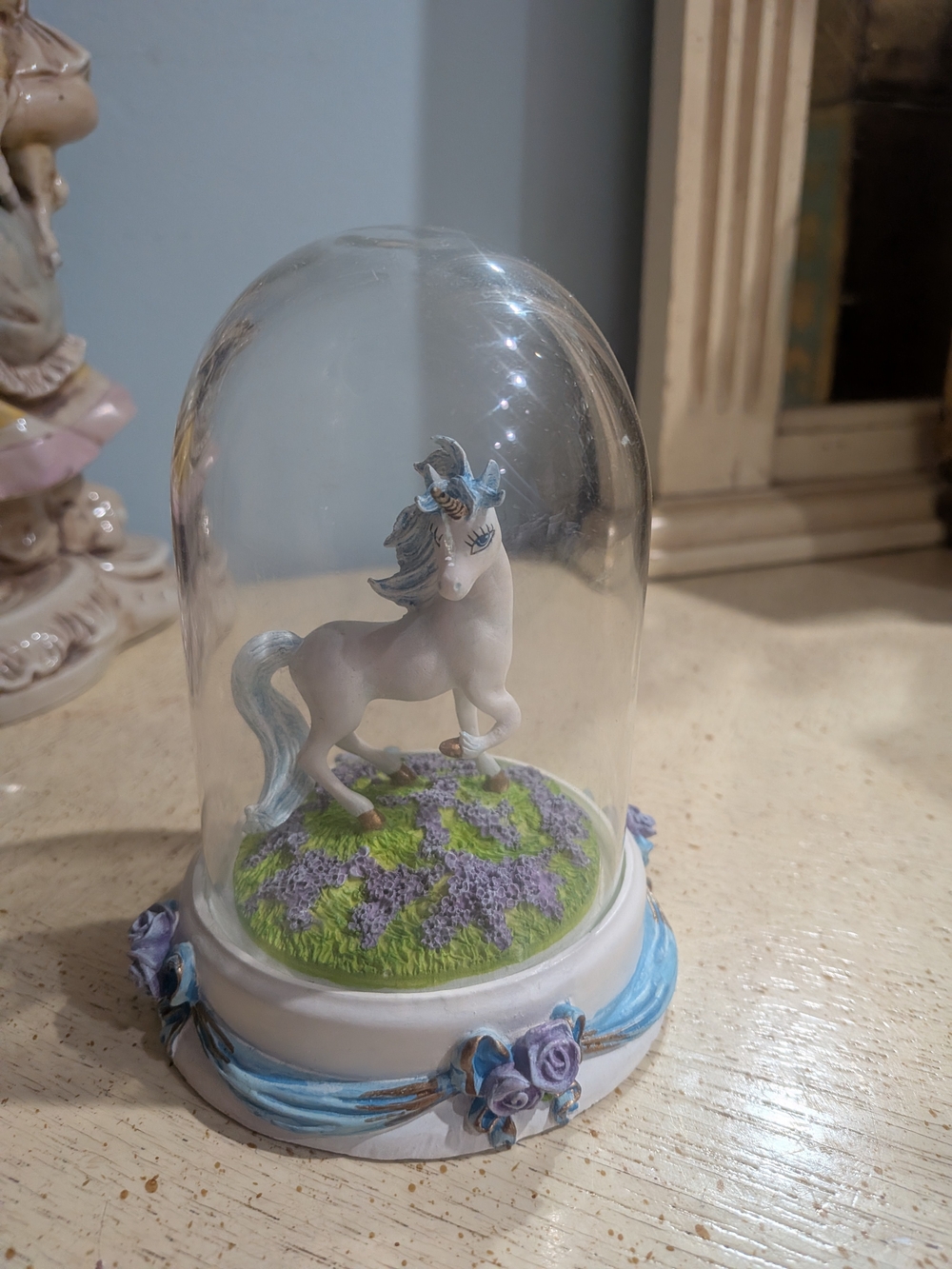 Franklin Mint Pastel Unicorn Dome - White, Blue, Lavender, Green